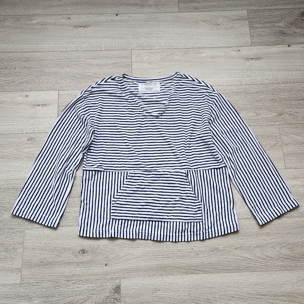 The Sweatshirt Project French Laundry Striped Sweater Womens Large Pullover